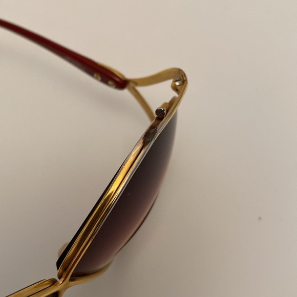 Vintage Dior Butterfly 2056 Gold and Red Frame Oversized Prescription Sunglasses - Picture 11 of 15